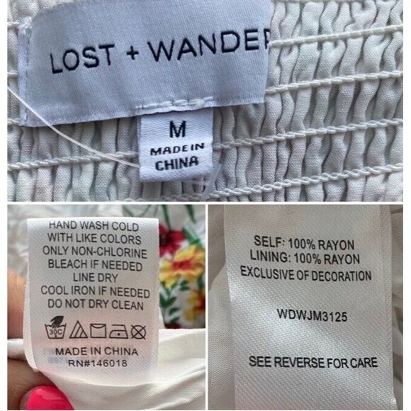 Lost + Wander Floral Maxi Renee Smocked Off Shoulder Bell Sleeves Fairy Cottage - Picture 12 of 12